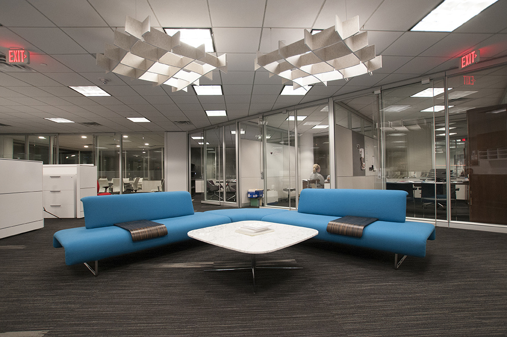 Suspended acoustic ceiling baffles