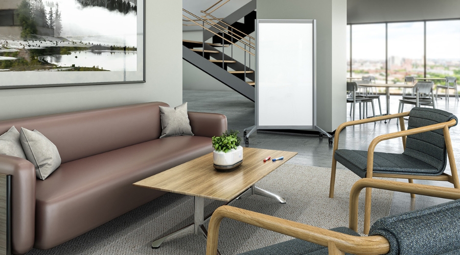 Enwork Zori mobile whiteboard on casters