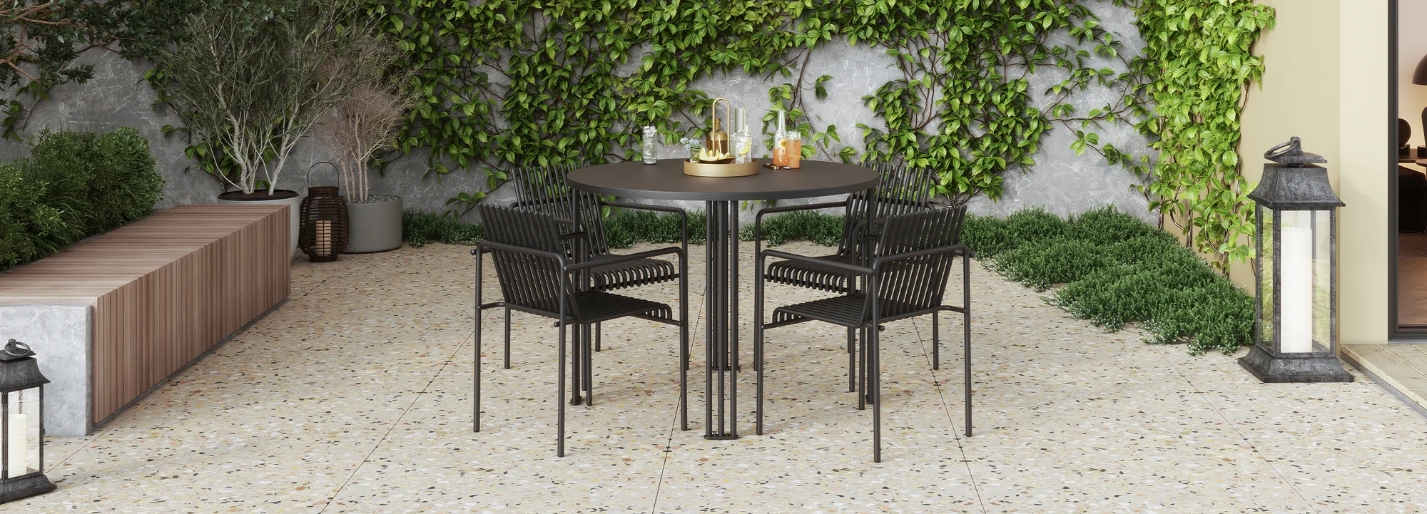Via Tahoe outdoor table and seating