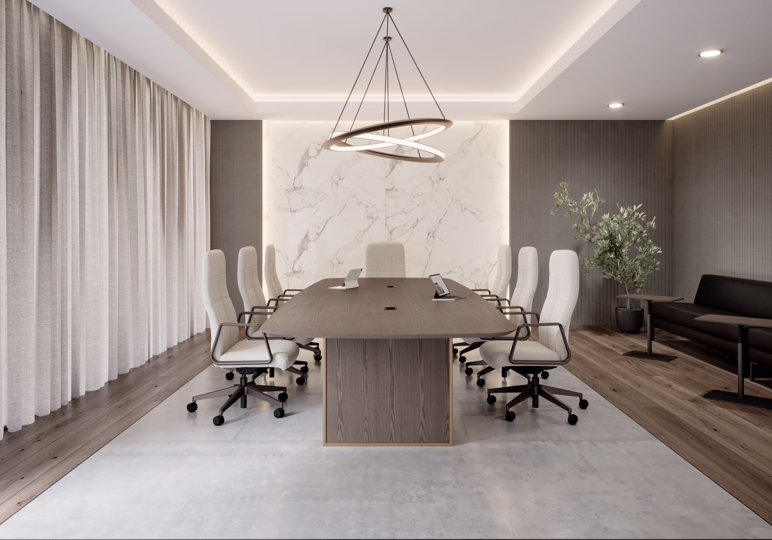 Large corporate boardroom