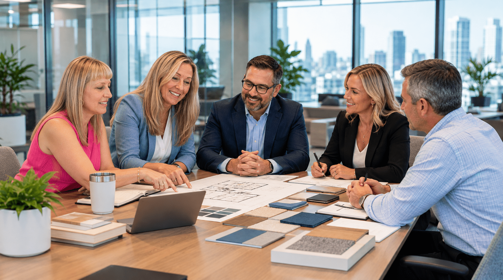 AAA Workspace Interiors team meeting with corporate clients