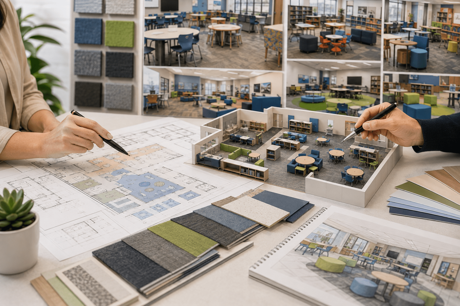 Interior designer planning a learning environment