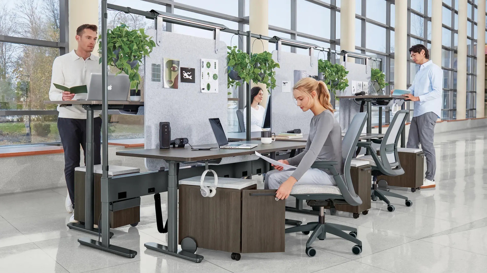 Open workplace with shared team resources